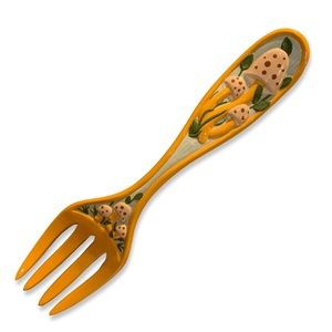 16” Mushroom Ceramic Wall Art Fork for Kitchen